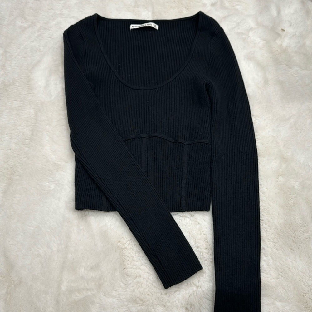 Abercrombie corset sweater crop top